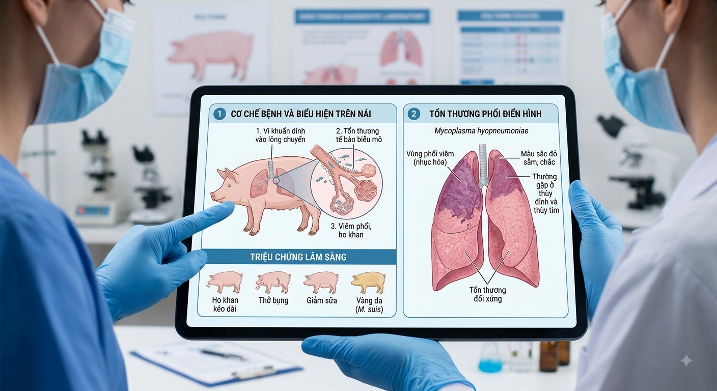 Bệnh Mycoplasma trên heo nái: Nguyên nhân, triệu chứng và cách phòng trị hiệu quả